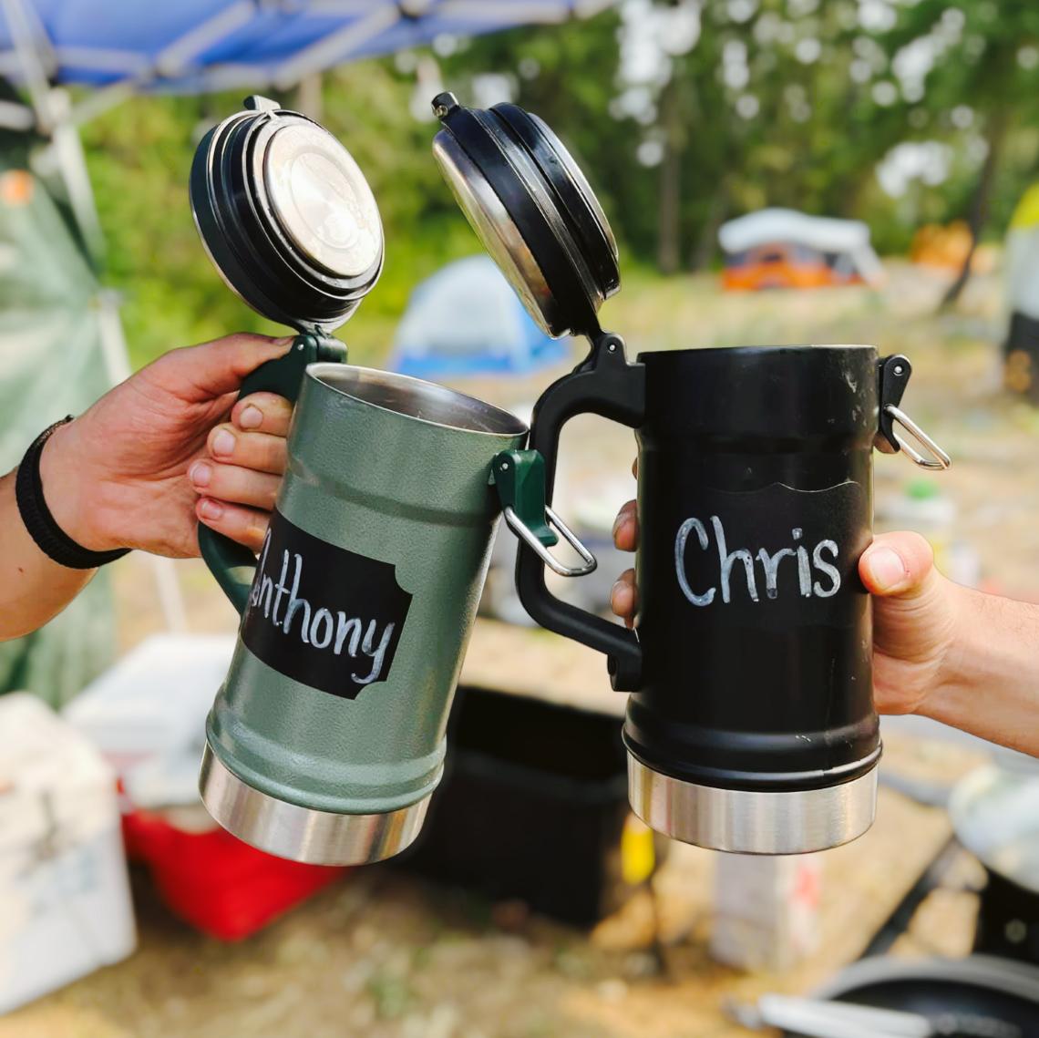 Two Beer Mugs Cheersing