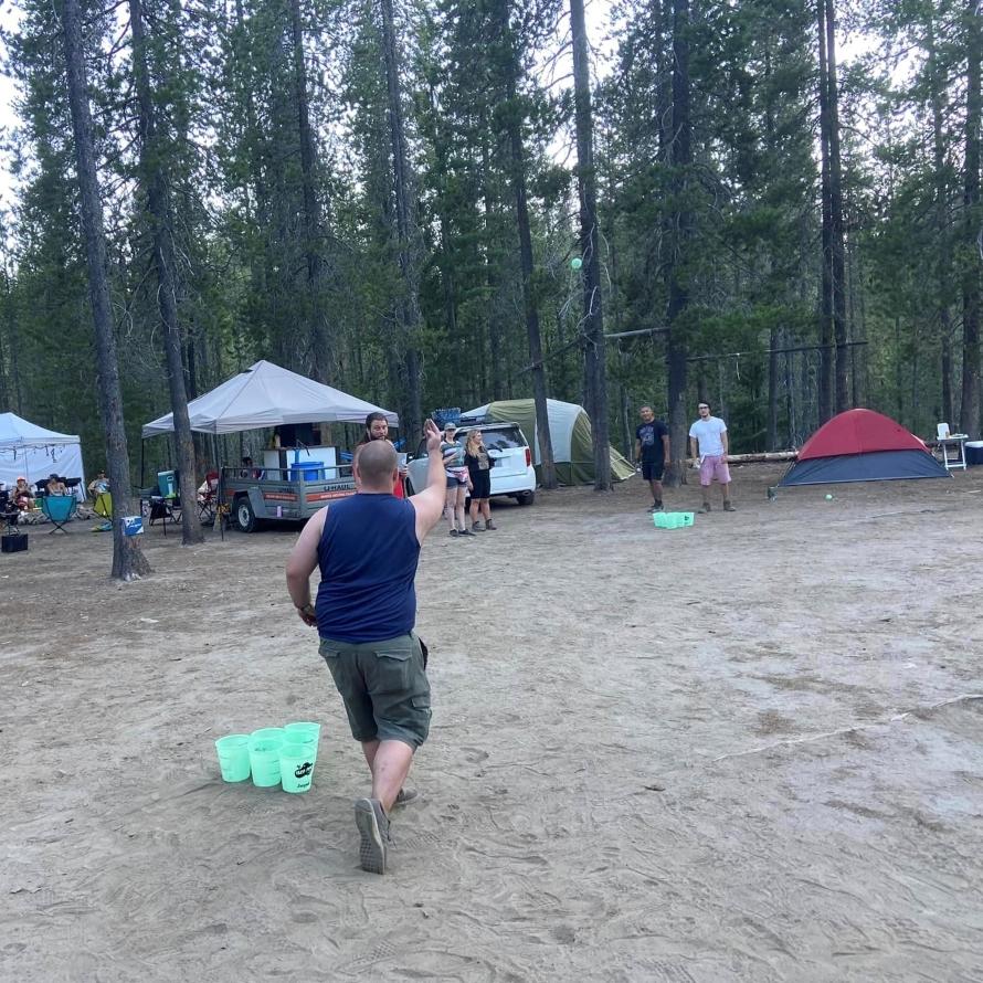 Campers playing Yard Pong